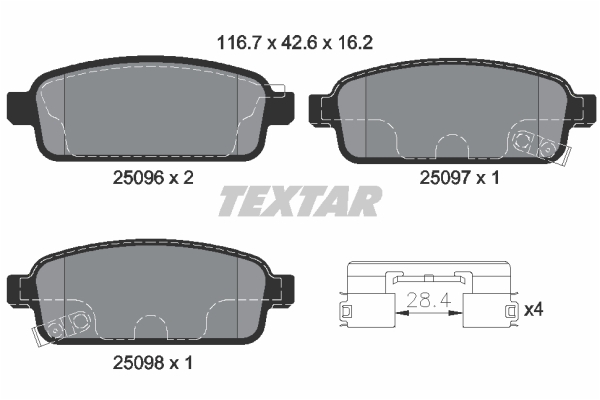 Klocki hamulcowe TEXTAR 2509606