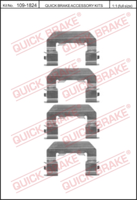 Zestaw akcesoriów montażowych  klocków hamulcowych QUICK BRAKE 109-1824