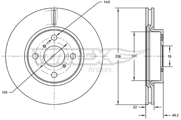 Tarcza hamulcowa TOMEX BRAKES TX 71-70