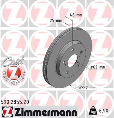 Tarcza hamulcowa ZIMMERMANN 590.2855.20