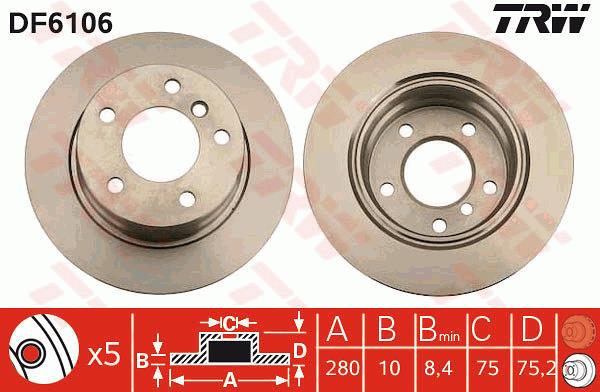 Tarcza hamulcowa TRW DF6106