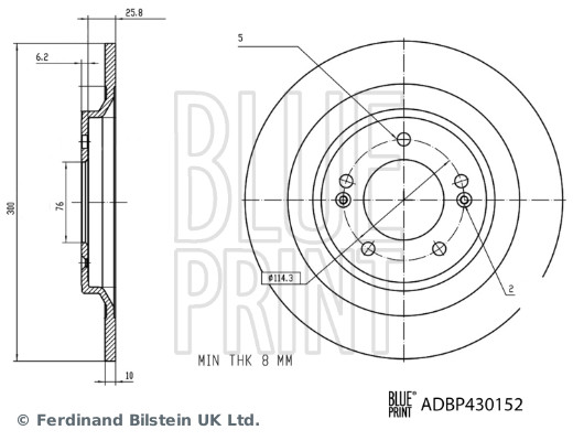 Tarcza hamulcowa BLUE PRINT ADBP430152