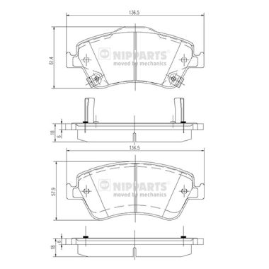 Klocki hamulcowe NIPPARTS J3602124