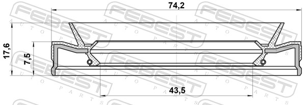 Pierścień uszczelniający wału, różnicowy FEBEST 95HFW-45740818L