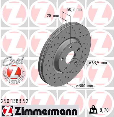 Tarcza hamulcowa ZIMMERMANN 250.1383.52