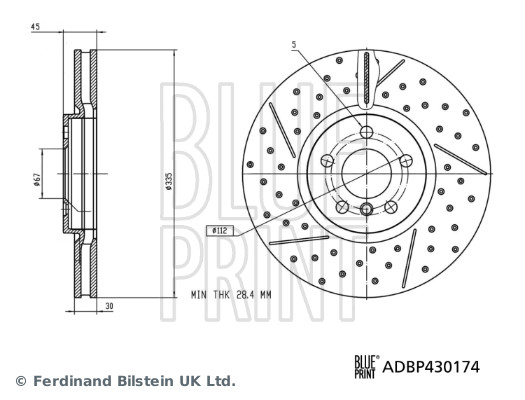 Tarcza hamulcowa BLUE PRINT ADBP430174