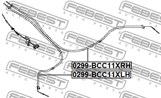 Linka hamulca ręcznego FEBEST 0299-BCC11XLH