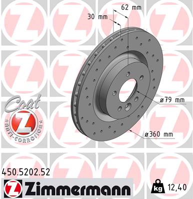 Tarcza hamulcowa ZIMMERMANN 450.5202.52