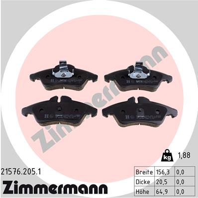 Klocki hamulcowe ZIMMERMANN 21576.205.1
