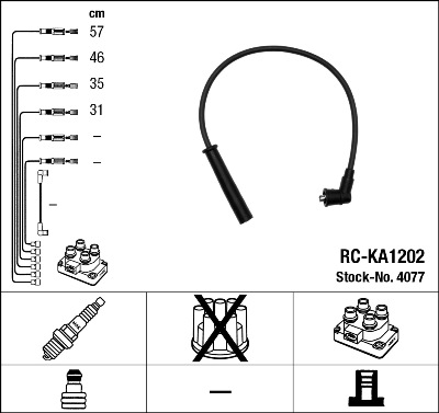 Przewody zapłonowe NGK 4077