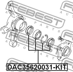 Zestaw łożysk koła FEBEST DAC35620031-KIT