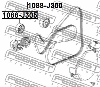 Rolka prowadząca paska osprzętu FEBEST 1088-J305