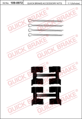 Zestaw akcesoriów montażowych  klocków hamulcowych QUICK BRAKE 109-0972