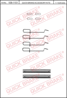 Zestaw akcesoriów montażowych  klocków hamulcowych QUICK BRAKE 109-1151