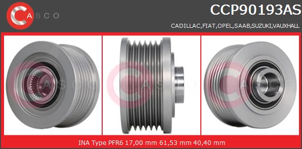 Koło pasowe alternatora CASCO CCP90193AS