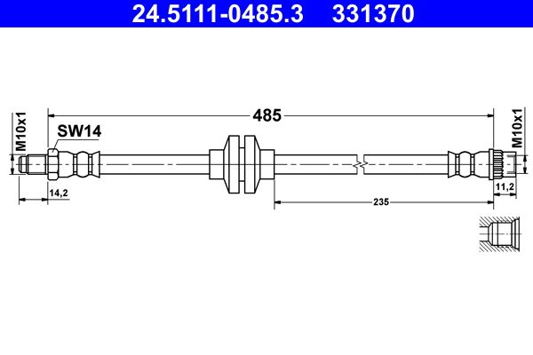 Przewód hamulcowy elastyczny ATE 24.5111-0485.3