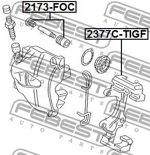 Mocowanie zacisku hamulca - zestaw FEBEST 2377C-TIGF