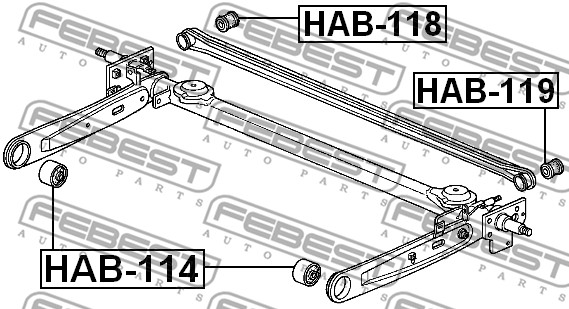 Łożyskowanie  korpusu osi FEBEST HAB-114