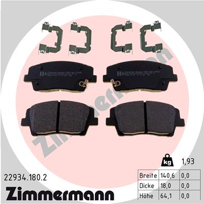 Klocki hamulcowe ZIMMERMANN 22934.180.2