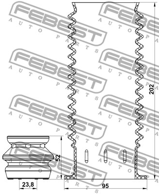 Zestaw ochrony przeciwpyłowej amortyzatora FEBEST CHSHB-J300F-KIT