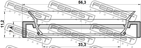 Pierścień uszczelniający półosi FEBEST 95HAY-35560711C