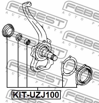 Zestaw naprawczy mechanizmu kierowniczego FEBEST KIT-UZJ100