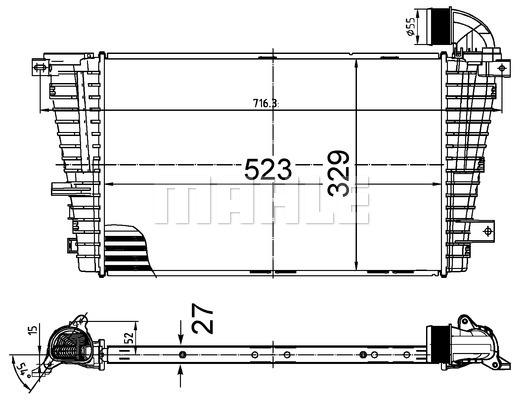 Chłodnica powietrza intercooler MAHLE CI 513 000S