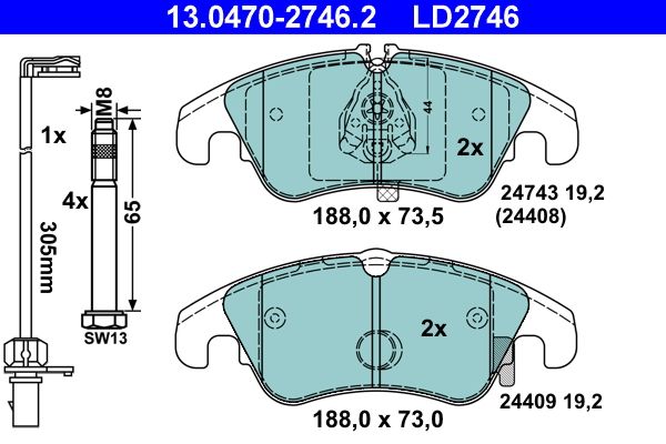 Klocki hamulcowe ATE 13.0470-2746.2