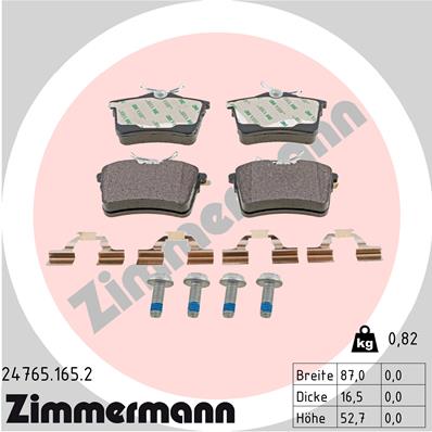 Klocki hamulcowe ZIMMERMANN 24765.165.2