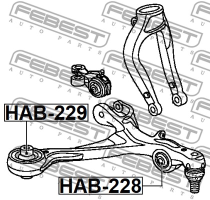 Tuleja wahacza FEBEST HAB-229