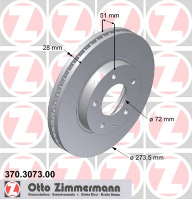 Tarcza hamulcowa ZIMMERMANN 370.3073.00