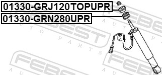 Rura dystansowa, amortyzator FEBEST 01330-GRN280UPR