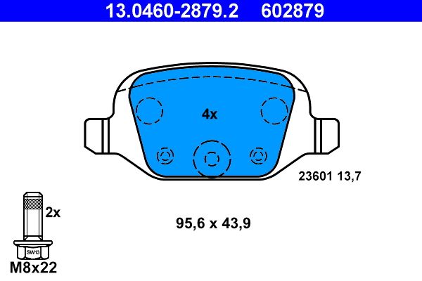 Klocki hamulcowe ATE 13.0460-2879.2