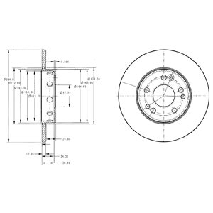 Tarcza hamulcowa DELPHI BG2314