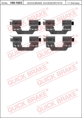 Zestaw akcesoriów montażowych  klocków hamulcowych QUICK BRAKE 109-1653