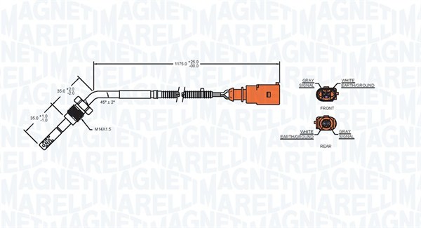 Czujnik  temperatury spalin MAGNETI MARELLI 172000135010