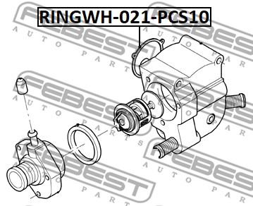 Uszczelka króćca układu chłodzenia FEBEST RINGWH-021-PCS10