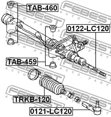 Poduszka przekładni kierowniczej FEBEST TAB-460