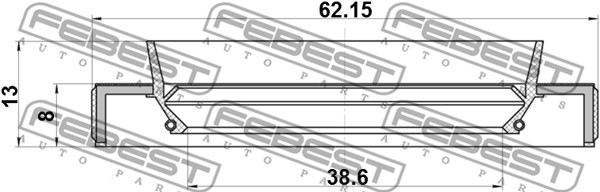 Pierścień uszczelniający półosi FEBEST 95HBY-40620813C