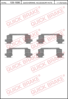 Zestaw akcesoriów montażowych  klocków hamulcowych QUICK BRAKE 109-1686
