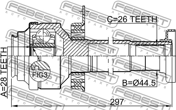 Przegub FEBEST 2311-T5RH