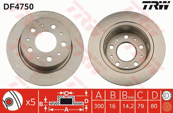 Tarcza hamulcowa TRW DF4750