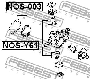 Zestaw naprawczy mechanizmu kierowniczego FEBEST NOS-Y61