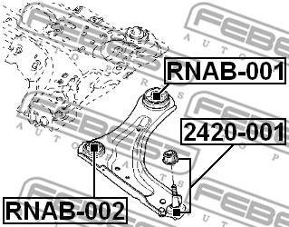Tuleja wahacza FEBEST RNAB-002