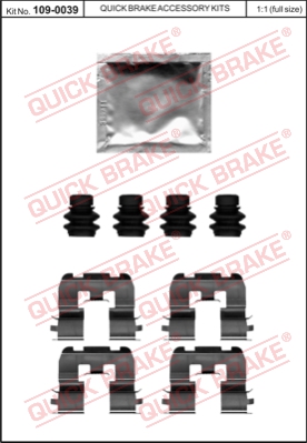 Zestaw akcesoriów montażowych  klocków hamulcowych QUICK BRAKE 109-0039