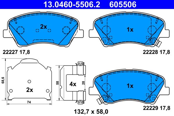 Klocki hamulcowe ATE 13.0460-5506.2