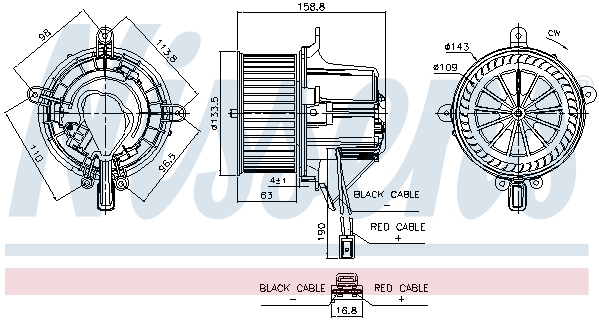 Silnik elektryczny dmuchawy NISSENS 87760