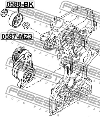 Rolka napinacza paska osprzętu FEBEST 0587-MZ3