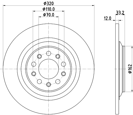 Tarcza hamulcowa HELLA 8DD 355 132-101