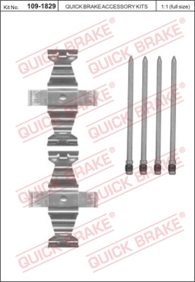 Zestaw akcesoriów montażowych  klocków hamulcowych QUICK BRAKE 109-1829